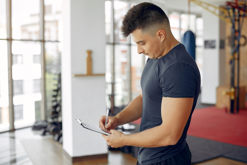 Face-to-face fitness training session